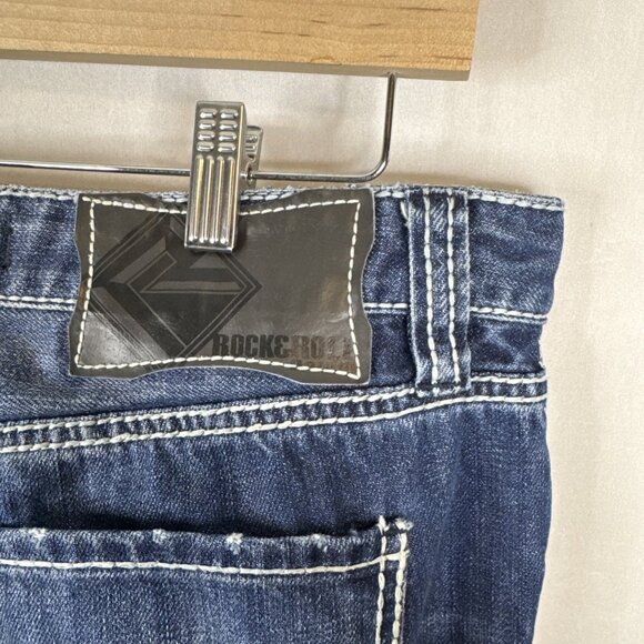 Rock & Roll Cowboy Dark Wash Straight Leg Jeans Men’s 34X36 - Picture 6 of 9